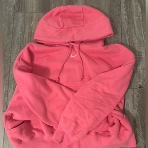 Pink Nike cropped hoodie